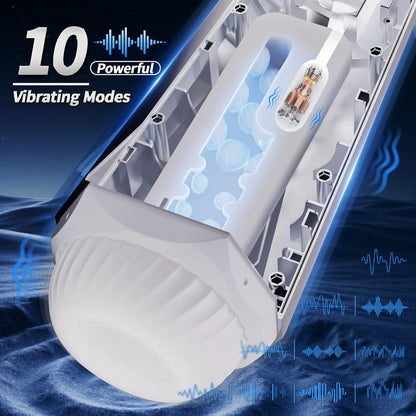 SENSIVO Automatic Male Masturbator Adult Sex Toys, Male Sex Toys with 10 Vibrating Modes,3 Squeezing & Suction Modes, Male Stroker Sex Toys for Men